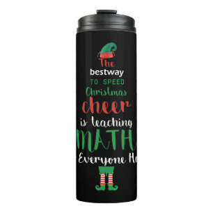 Math Teacher Christmas Elf Gift design Thermal Tumbler