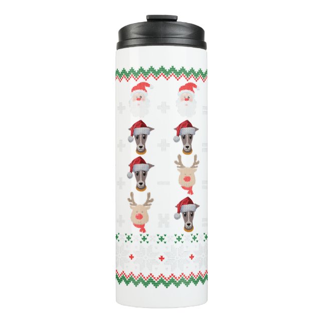 Math Teacher Christmas GREYHOUND Thermal Tumbler (Front)