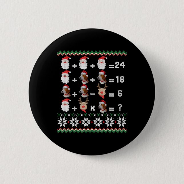 Math Teacher Christmas HARRIER 6 Cm Round Badge (Front)
