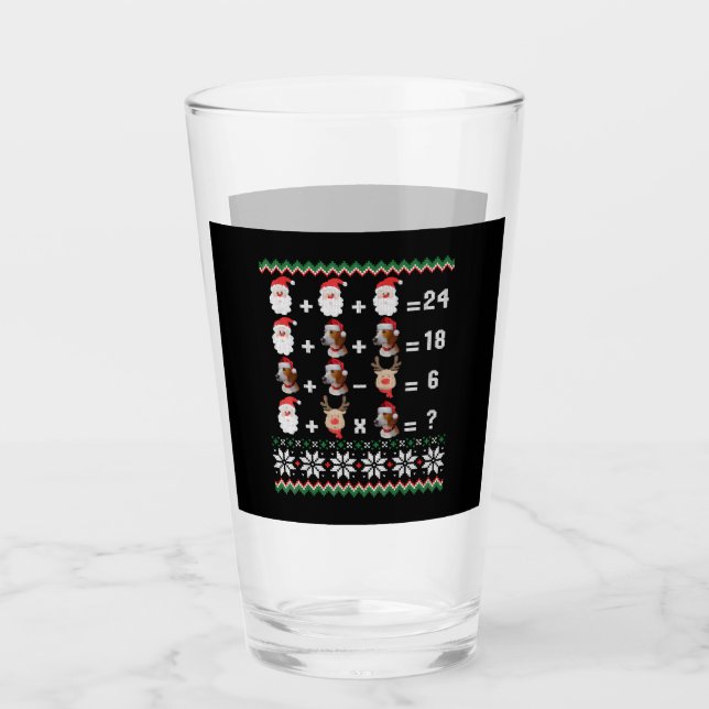 Math Teacher Christmas HARRIER Glass (Front)