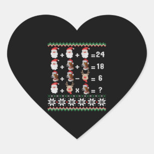 Math Teacher Christmas HARRIER Heart Sticker