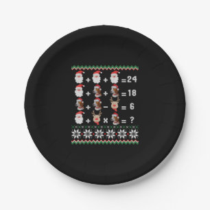 Math Teacher Christmas HARRIER Paper Plate