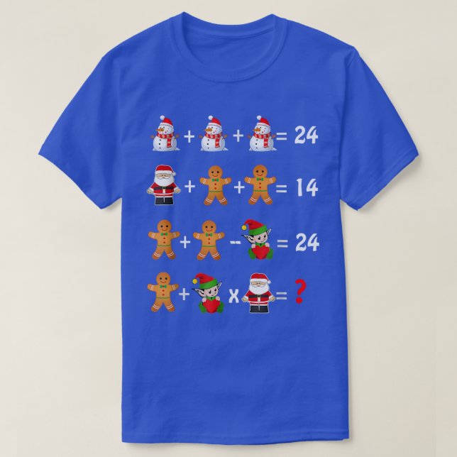 Math Teacher Christmas Order of Operations Quiz  T-Shirt (Design Front)