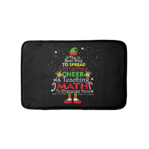 Math Teacher Christmas Shirt Elf Christmas Cheer Bath Mat