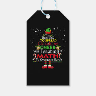 Math Teacher Christmas Shirt Elf Christmas Cheer Gift Tags