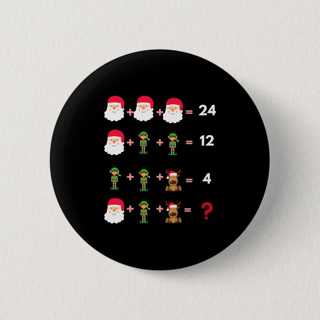 Math Teacher Christmas Shirt Quiz  6 Cm Round Badge (Front)
