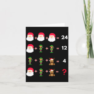 Math Teacher Christmas Shirt Quiz  Card