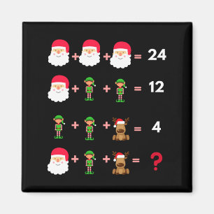 Math Teacher Christmas Shirt Quiz Magnet