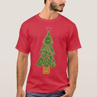 Math Teacher Christmas Tree Made of Shapes T-Shirt