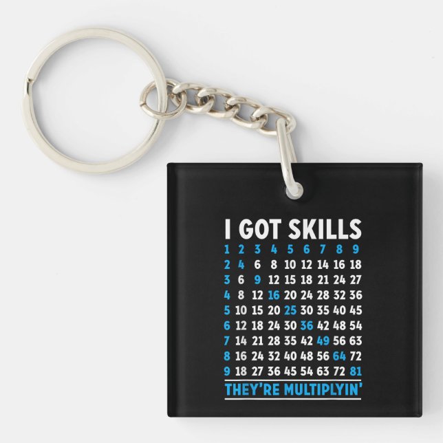 Math Teacher Class I Got Skills Theyre Multiplying Key Ring (Front)