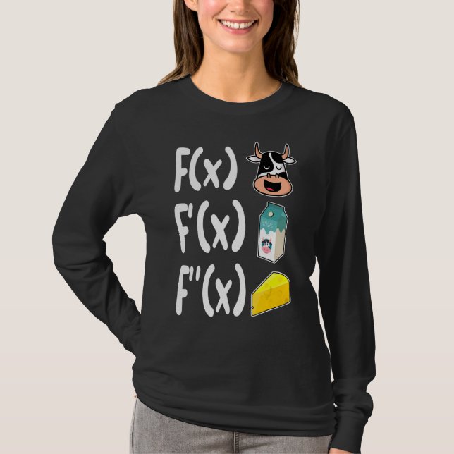 Math Teacher Cow Milk Cheese Math  Calculus T-Shirt (Front)