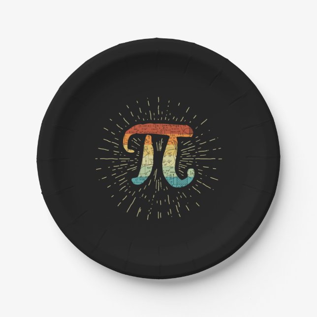 Math Teacher Cute Pi Paper Plate (Front)