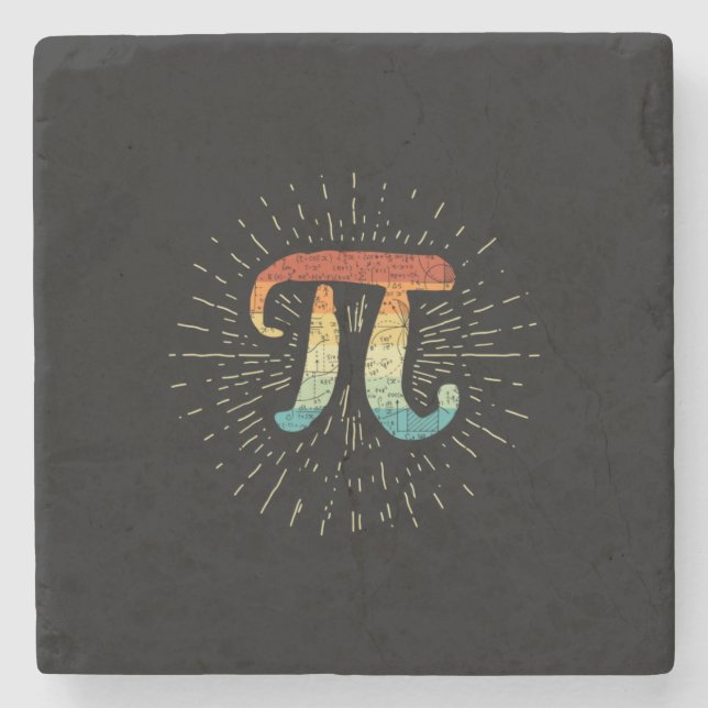 Math Teacher Cute Pi Stone Coaster (Front)