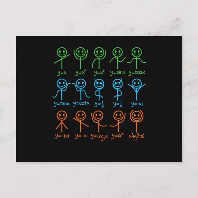 Math Teacher Dance Equation Mathematic Maths Invitation Postcard (Front)