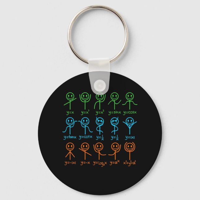 Math Teacher Dance Equation Mathematic Maths Key Ring (Front)