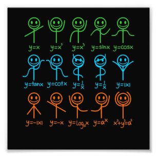 Math Teacher Dance Equation Mathematic Maths Photo Print