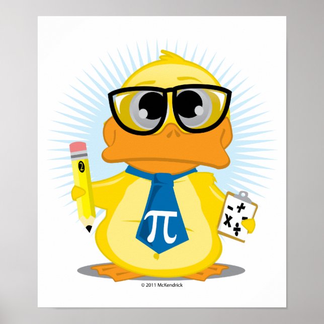 Math Teacher Duck Poster (Front)