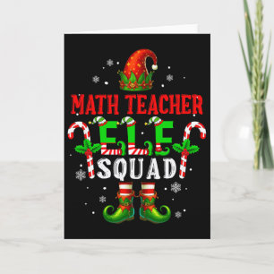 Math Teacher Elf Squad Xmas Elf Hat Shoes Funny Jo Card