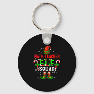 Math teacher elf squad xmas elf hat shoes funny key ring