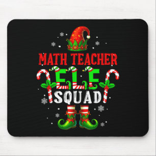 Math teacher elf squad xmas elf hat shoes funny mouse mat