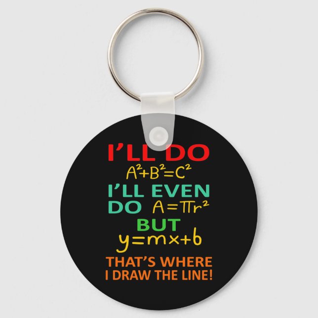Math Teacher Equation Mathematics Maths Student Key Ring (Front)