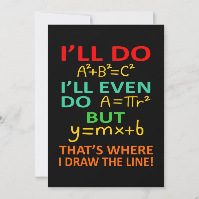 Math Teacher Equation Mathematics Maths Student Thank You Card (Front)