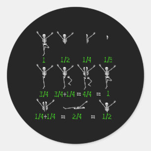 Math Teacher Equation Skeleton Math Students Hallo Classic Round Sticker