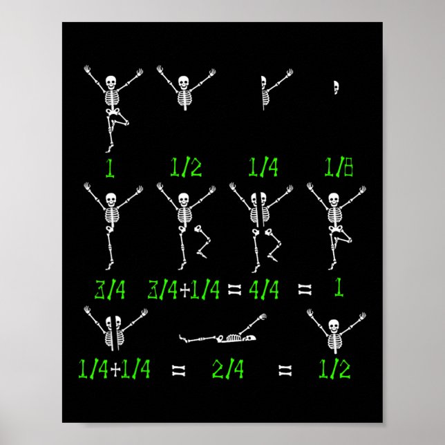 Math Teacher Equation Skeleton Math Students Hallo Poster (Front)