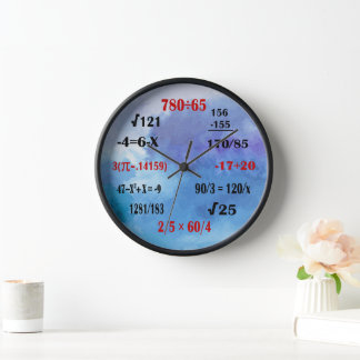 Math Teacher Geek Clock With Formulas & Numbers