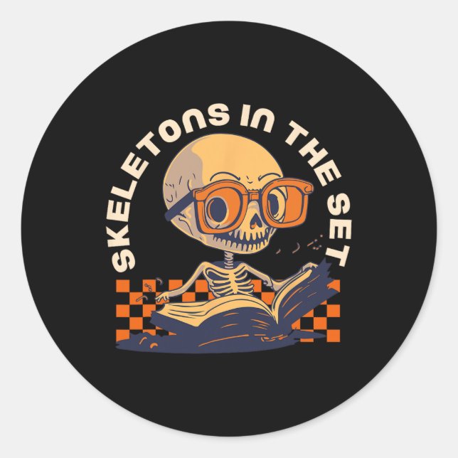 Math Teacher Halloween Comstume Fall Pumpkin Ghost Classic Round Sticker (Front)