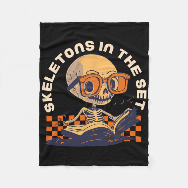 Math Teacher Halloween Comstume Fall Pumpkin Ghost Fleece Blanket (Front)