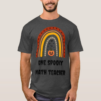 Math Teacher Halloween Fall Autumn Rainbow Pumpkin T-Shirt