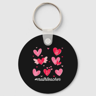 Math Teacher Heart Valentines Day Mathematics Teac Key Ring