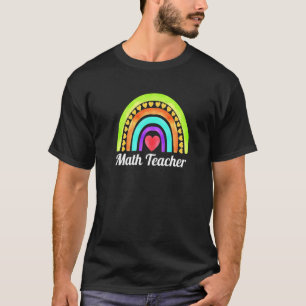 Math Teacher Hearts & Rainbows Premium T-Shirt