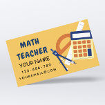 Math Teacher Home Tutor Ruler Calculator Orange  Business Card<br><div class="desc">These business cards are perfect for an math teacher or private tutor. Easily add your own details by clicking on the "personalise this template" option.</div>