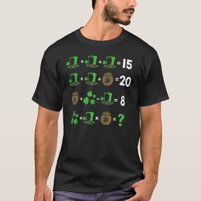 Math Teacher Humor Order Of Operations St Pattys D T-Shirt (Front)