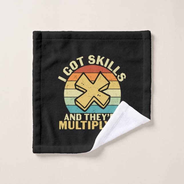 Math Teacher I Got Skills Wash Cloth (Wash Cloth)