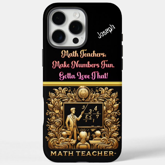 Math Teacher Inspires in Colourful Classroom Case-Mate iPhone Case (Back)