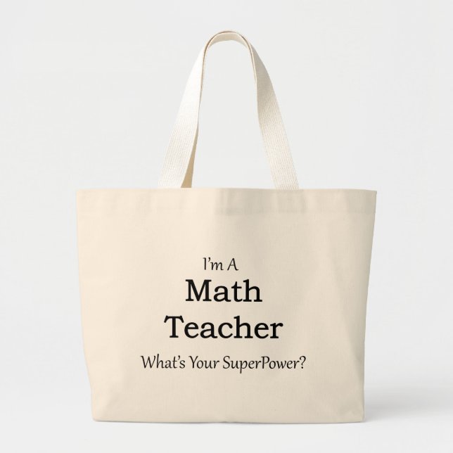 Math Teacher Large Tote Bag (Front)