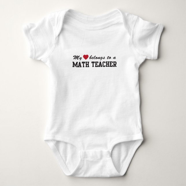 Math Teacher Love Baby Bodysuit (Front)