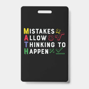 Math Teacher Math Allow Happen ID Badge