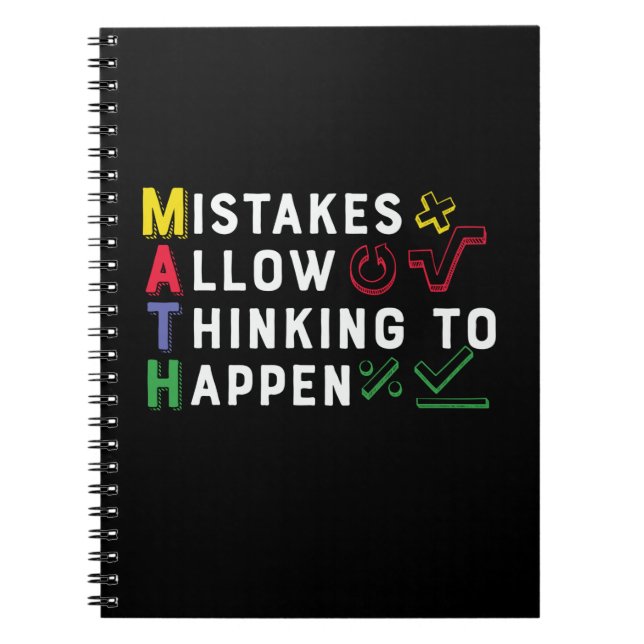 Math Teacher Math Allow Happen Notebook (Front)