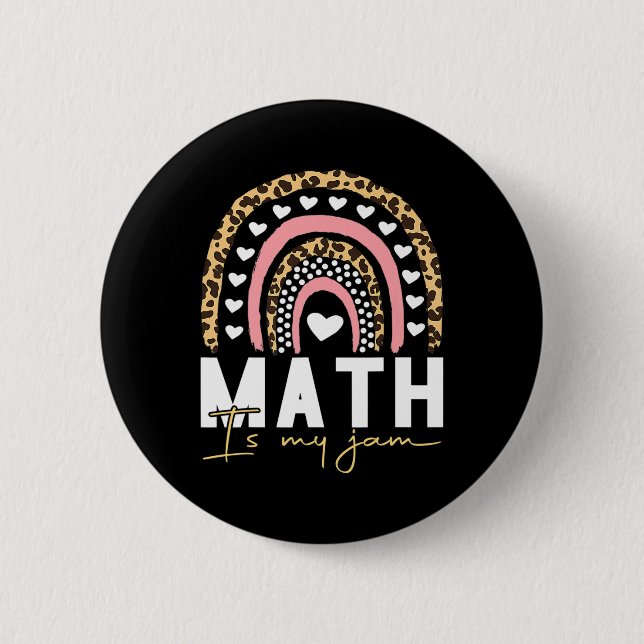 Math Teacher - Math is My Jam Back To School 6 Cm Round Badge (Front)