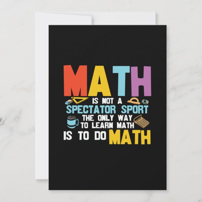 Math Teacher Math Is Not A Spectator Sport Holiday Card (Front)