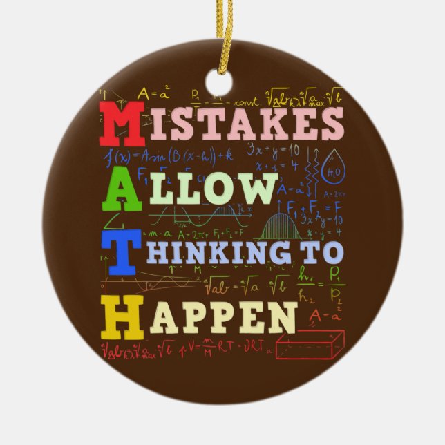 Math Teacher Math Student Mathematics  Ceramic Tree Decoration (Front)