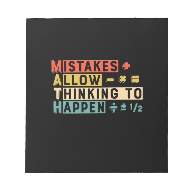 Math Teacher Math Thinking To Happen Notepad (Front)