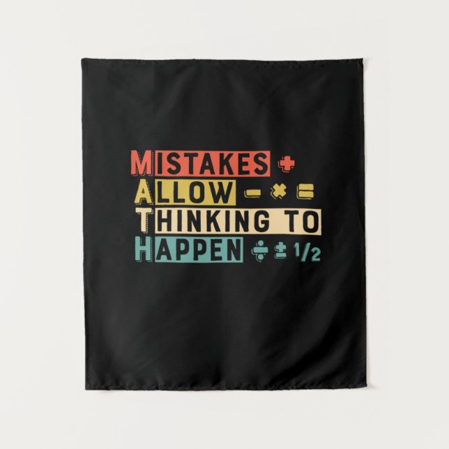 Math Teacher Math Thinking To Happen Tapestry (Front)