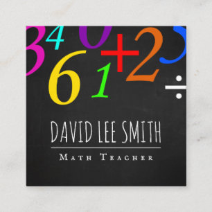 Math Teacher / Math Tutor Square Business Card