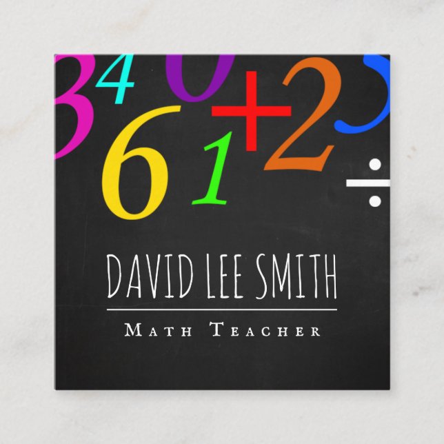 Math Teacher / Math Tutor Square Business Card (Front)