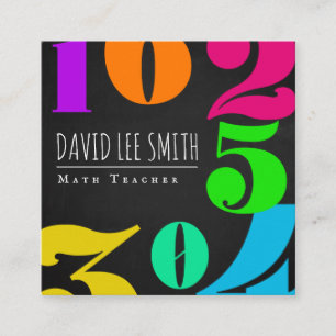 Math Teacher / Math Tutor Square Business Card